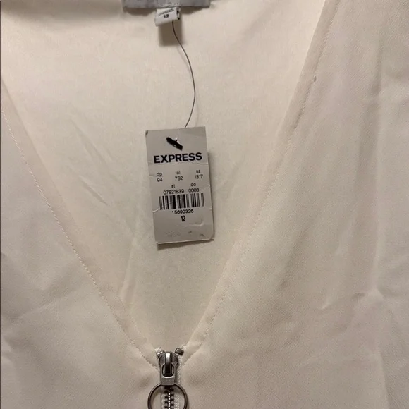 Express White Tailored Jumpsuit with V-Neck - Picture 5 of 6